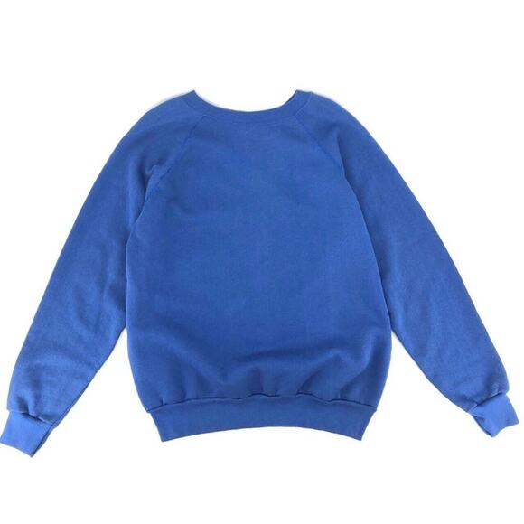 90s blank solid blue crewneck sweatshirt 1990s vintage - Picture 1 of 3